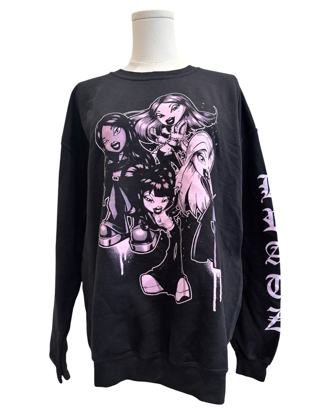 BRATZ Sweatshirt Black Purple Y2K Cozy Size Large